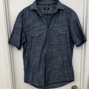 Alfani Men's Casual Navy Plaid Shirt